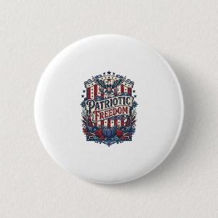 Patriotic Fall Harvest Vector Graphic Tee 2 Inch Round Button