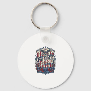 Patriotic Fall Harvest Vector Graphic Tee Keychain