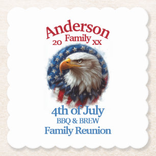 Patriotic Family Reunion – 4th of July BBQ & Brew Paper Coaster