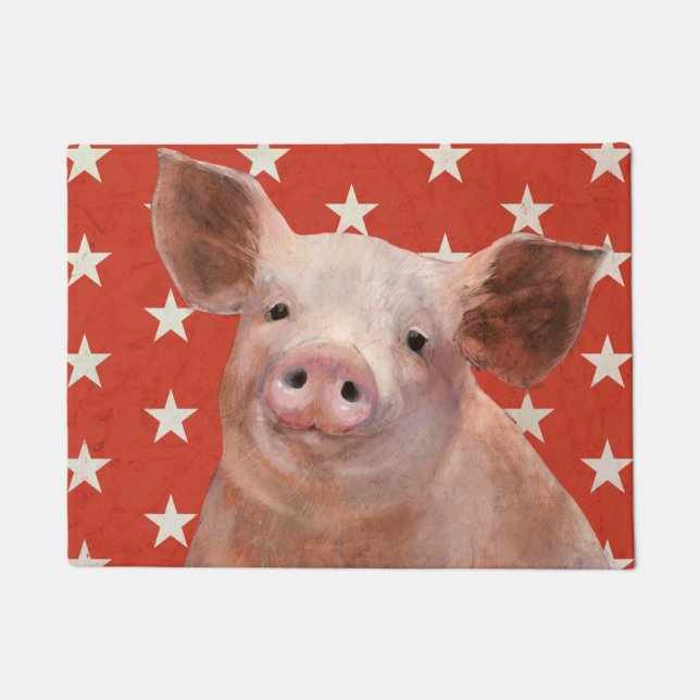 Patriotic Farm - Pig Doormat (Front)