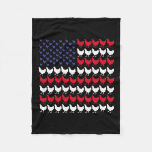Patriotic Farmers 4th Of July American Flag Fleece Blanket