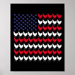 Patriotic Farmers 4th Of July American Flag Poster
