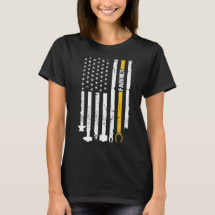 Patriotic Farrier American Flag Usa Horseshoe Hoof T-Shirt