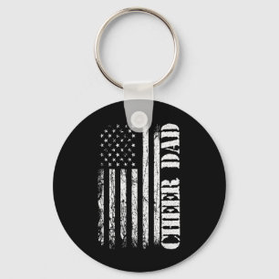 Patriotic Father's Day Cheer Dad Cheerleader Cheer Keychain