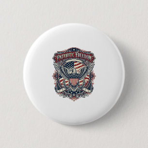Patriotic Fathers Day Vector Graphic Tee 2 Inch Round Button