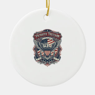Patriotic Fathers Day Vector Graphic Tee Ceramic Ornament