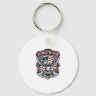 Patriotic Fathers Day Vector Graphic Tee Keychain