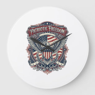 Patriotic Fathers Day Vector Graphic Tee Large Clock