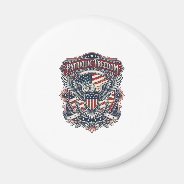 Patriotic Fathers Day Vector Graphic Tee Magnet (Front)