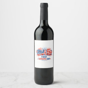 Patriotic Father's Day Wine Label