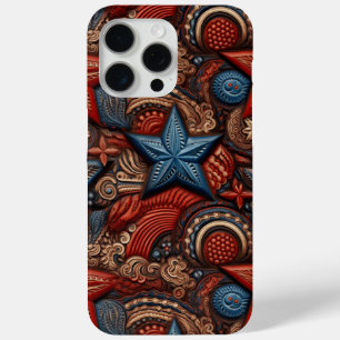 Patriotic Faux Leather iPhone 15 Pro Max Case