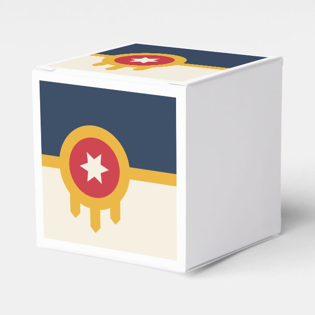 Patriotic favour box with Flag of Tulsa City (Front Side)