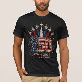 Patriotic Fighter Jet 250th Anniversary USA Graphi T-Shirt