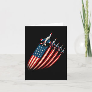 Patriotic Fighter Jet Airplane Usa Flag 4th Of Jul Card