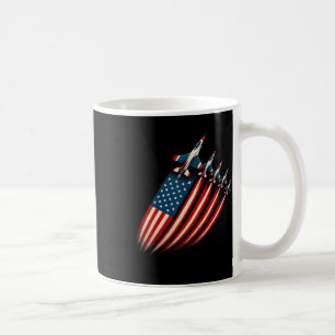 Patriotic Fighter Jet Airplane Usa Flag 4th Of Jul Coffee Mug