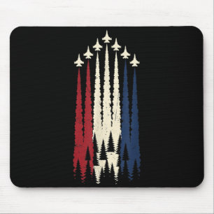 Patriotic Fighter Jet Usa Flag 4th Of July Men Mouse Pad