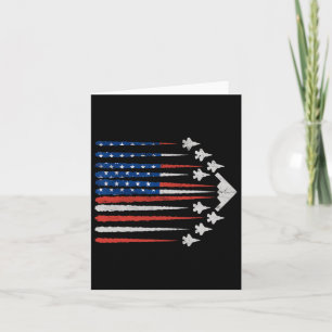 Patriotic Fighter Jets Usa Flag Red White And Blue Card