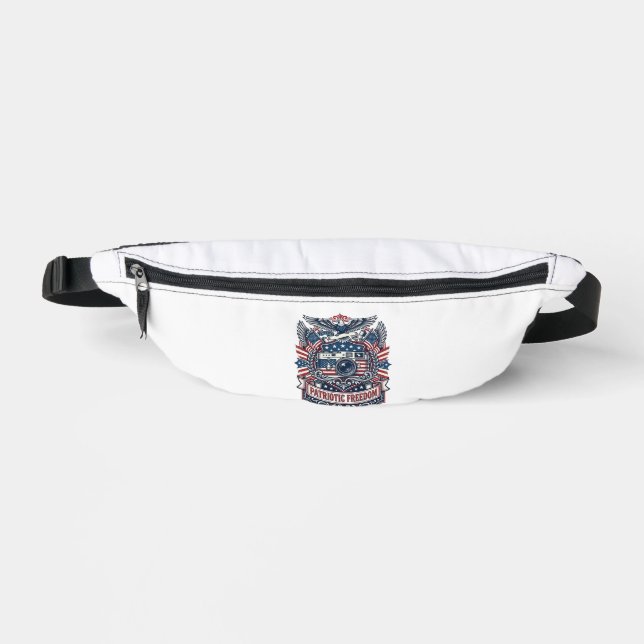Patriotic Film Camera Lover Vector Graphic Tee Fanny Pack (Front)