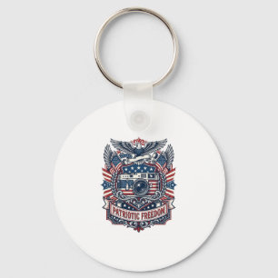 Patriotic Film Camera Lover Vector Graphic Tee Keychain