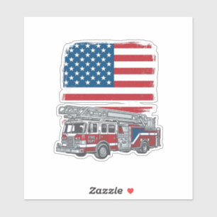Patriotic Fire Truck American Flag Vintage Shirt_1