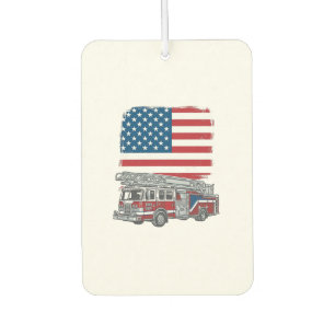 Patriotic Fire Truck American Flag Vintage Shirt_1 Air Freshener