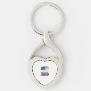 Patriotic Fire Truck American Flag Vintage Shirt_1 Keychain