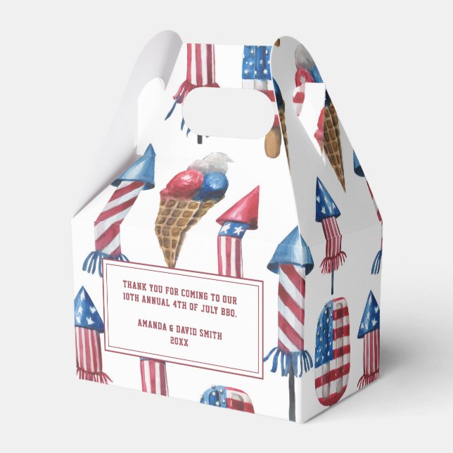 Patriotic Firecracker Popsicles 4th of July Party Favor Box (Front Side)