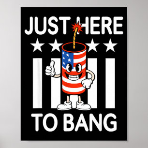 Patriotic firecracker us flag for july 4th memoria poster