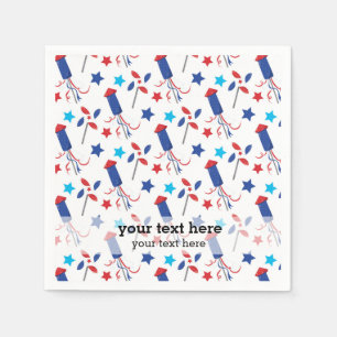 Patriotic firecrackers napkin