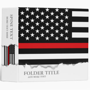 Patriotic Firefighter Style American Flag Binder