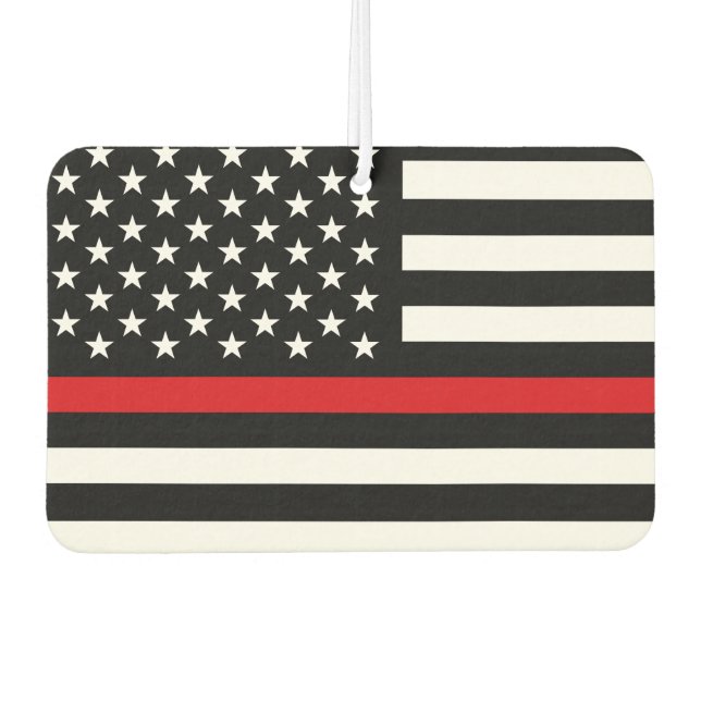Patriotic Firefighter Style American Flag Car Air Freshener (Front)