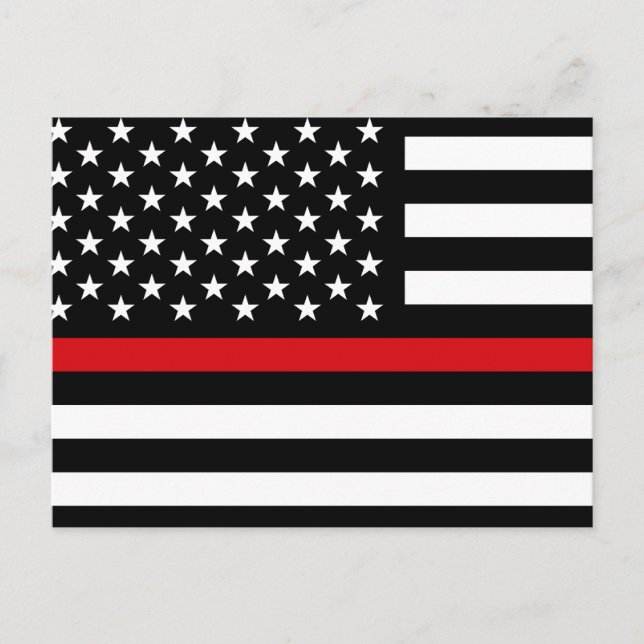 Patriotic Firefighter Style American Flag Postcard (Front)