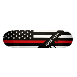 Patriotic Firefighter Style American Flag Skateboard