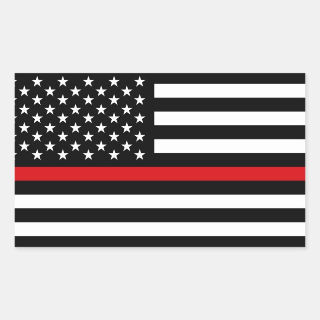 Patriotic Firefighter Style American Flag Sticker (Front)