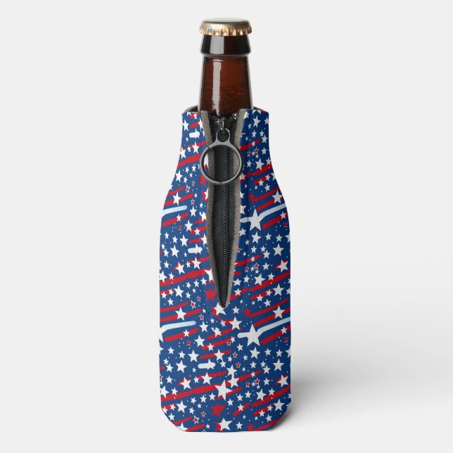 Patriotic Fireworks Celebration Bottle Cooler (Bottle Back)