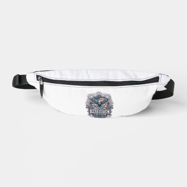 Patriotic Fireworks Festival Vector Graphic Tee_1 Fanny Pack (Front)