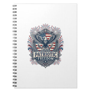 Patriotic Fireworks Festival Vector Graphic Tee_1 Notebook