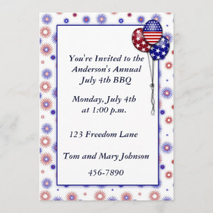 Patriotic Fireworks Invitation