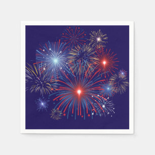 Patriotic Fireworks Napkin