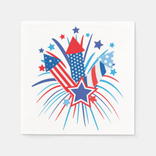 Patriotic fireworks Paper Napkin