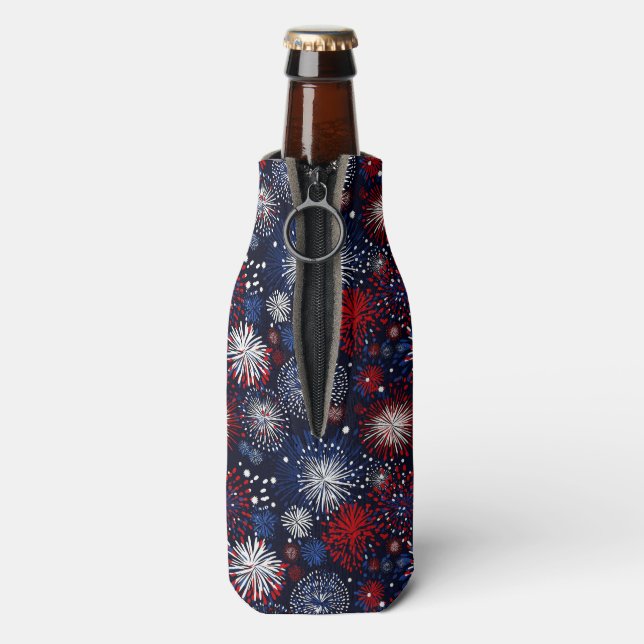 Patriotic Fireworks Spectacle Bottle Cooler (Bottle Back)