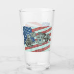 Patriotic First Responder Glass<br><div class="desc">Patriotic First Responder,  Fireman,  Policeman,  Bald Eagle and American flag</div>