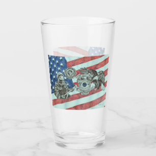 Patriotic First Responder Glass