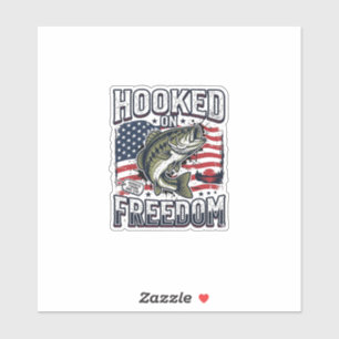 Patriotic Fishing Hooked On Freedom Vintage Bass