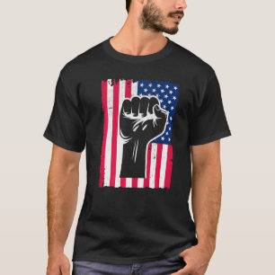 Patriotic Fist American Flag 4th Of July Men Women T-Shirt