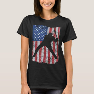 Patriotic Flag Baseball Softball 4 Th Of July Play T-Shirt
