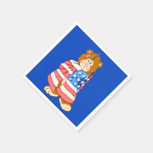 Patriotic Flag Bear Napkin
