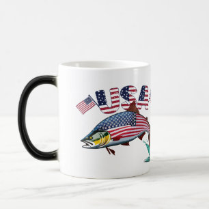 Patriotic Flag Covered Rainbow Trout  Magic Mug