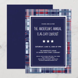 Patriotic, Flag Day, Summer, Cookout Invite Madras