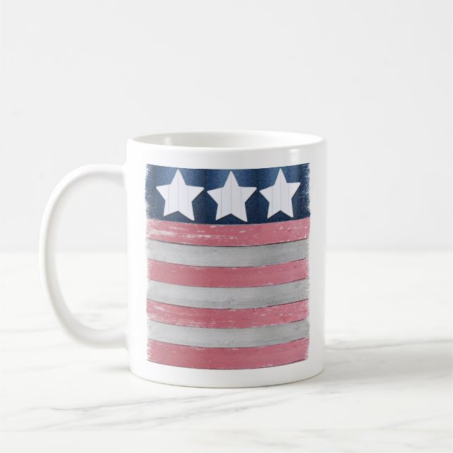 Patriotic Flag Design Coffee Mug (Left)